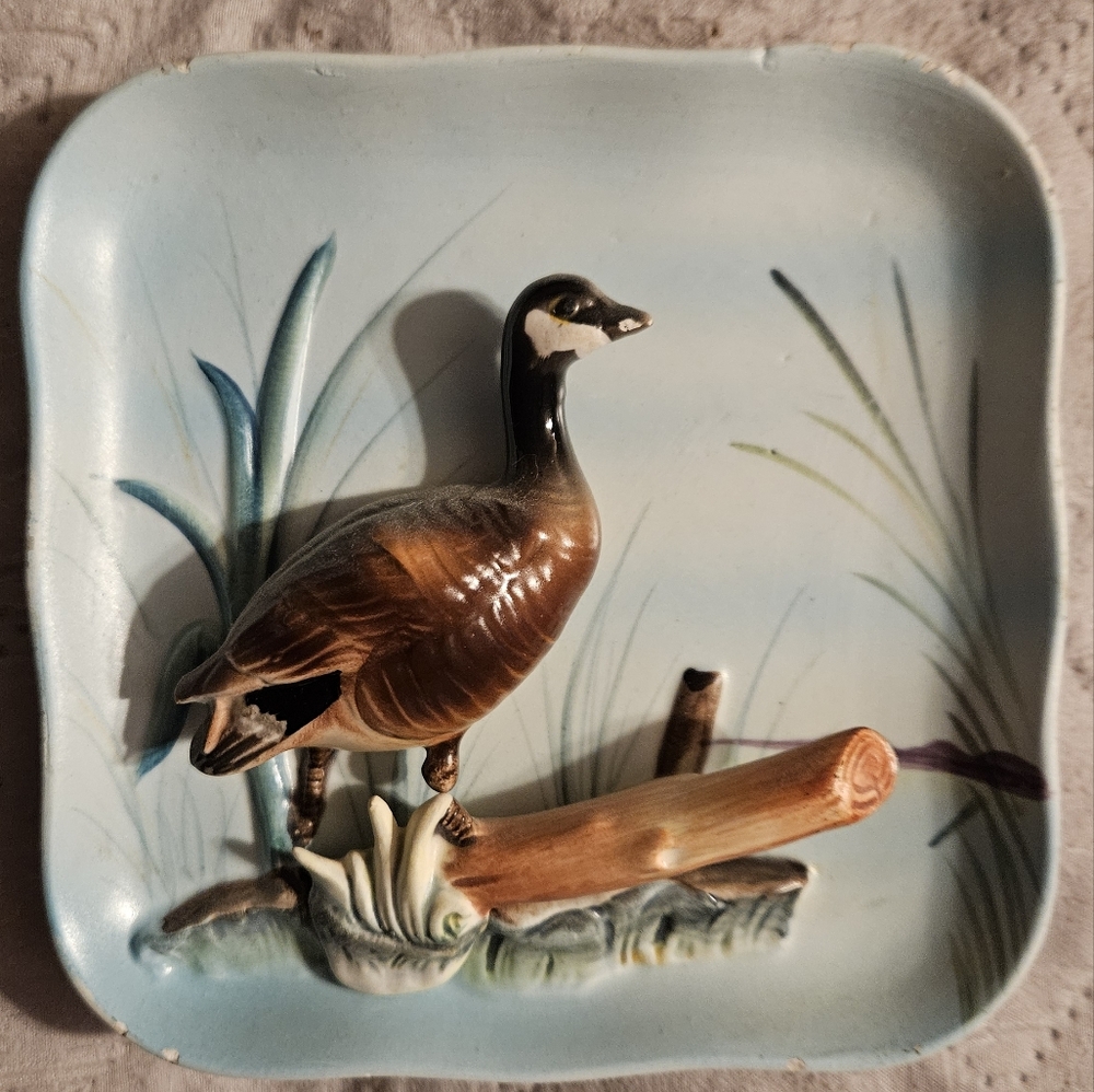 Napco 3D Vintage 1960s Canada Goose Ceramic Wall Art